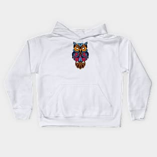 Moody Owl Artistic Design Kids Hoodie